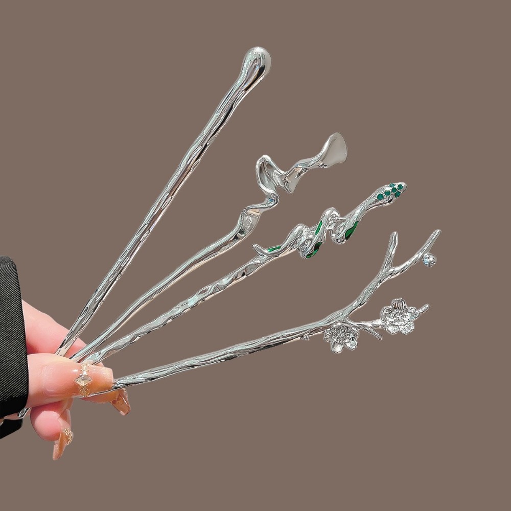 Tech Accessories For Women - دبوس شعر معدني فضي جديد على