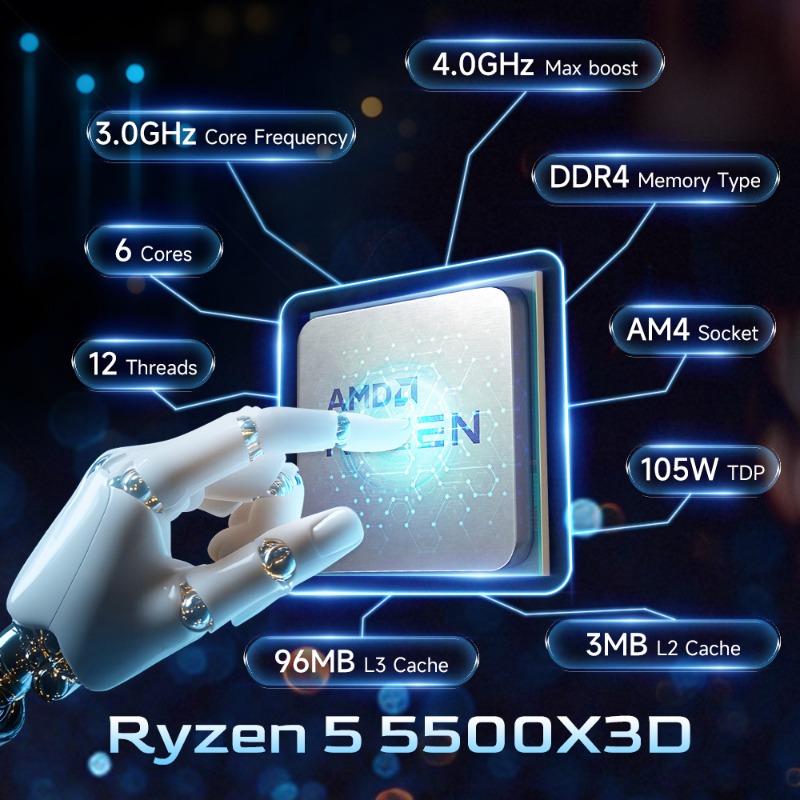معالج AMD Ryzen 5 5500X3D للأل - مراجعة Amd Cpu Ryzen 5 وسعره